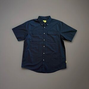 Brazos Men's Short Sleeve Work Shirt XL Black Ripstop Cotton NWT Heavyweight